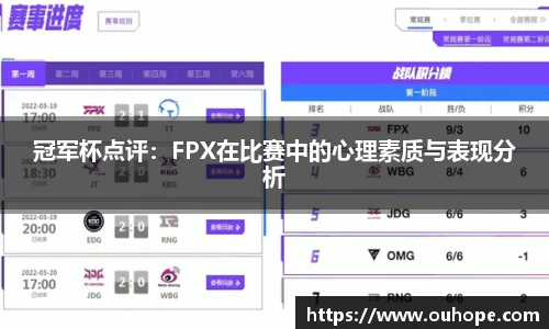 冠军杯点评：FPX在比赛中的心理素质与表现分析